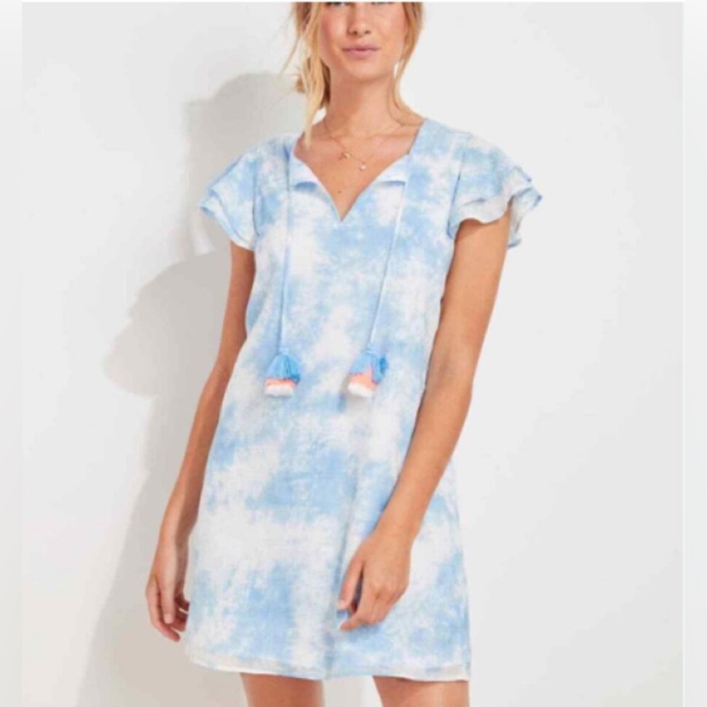 Vineyard Vines Tie-Dyed Vineyard Tunic Dress In Ocean Breeze